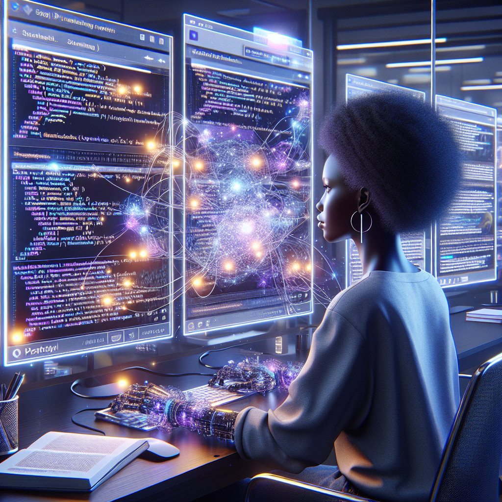An AI productivity assistant managing a student's busy schedule on a digital calendar, showing optimized study blocks and reminders to take breaks.